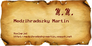 Medzihradszky Martin névjegykártya